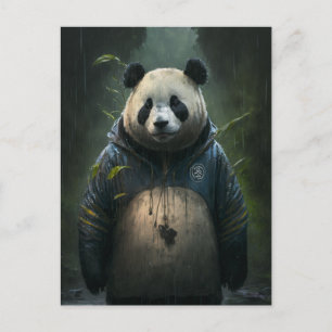 Panda i Rain Vykort