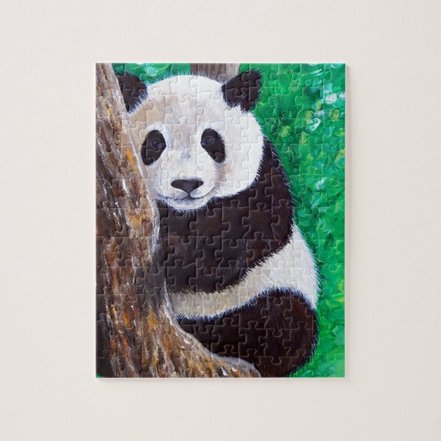 Panda i Träd-färg Pussel (Vertikal)