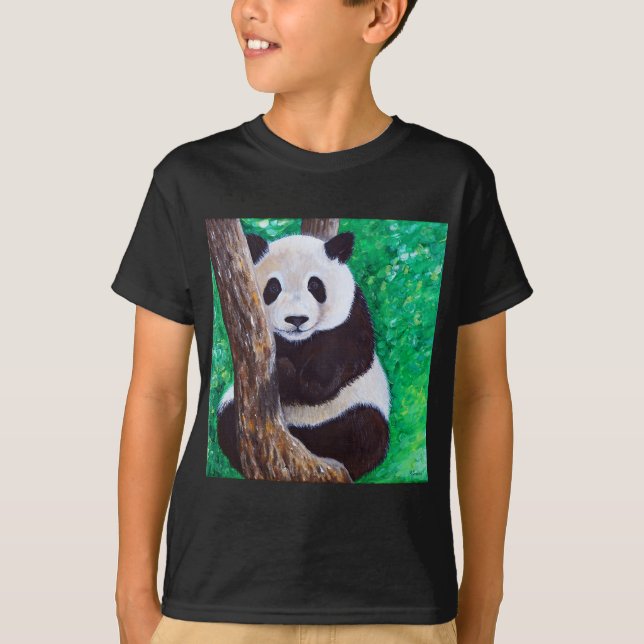 Panda i Träd-färg T-shirt (Framsida)