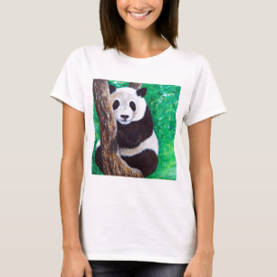 Panda i Träd-färg Tee