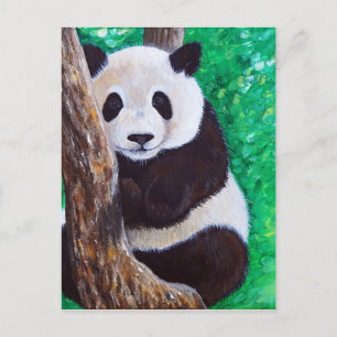 Panda i Träd-färg Vykort