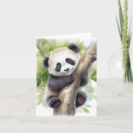 Panda i Träd Tack Kort