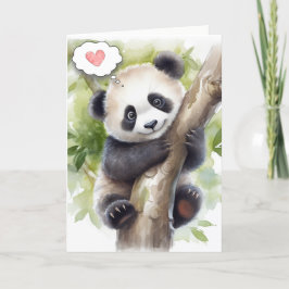 Panda i Träd tänker på dig Kort