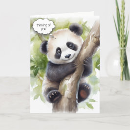 Panda i Träd vattenfärg Kort