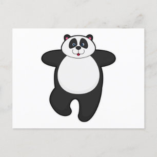 Panda i yogastretching övning vykort