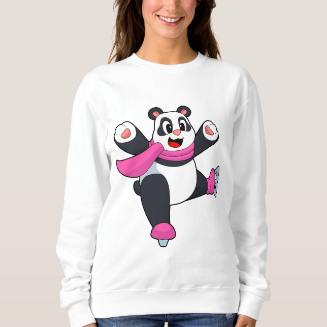 Panda Ice-skridskor T Shirt (Framsida)