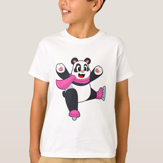 Panda Ice-skridskor T Shirt (Framsida)