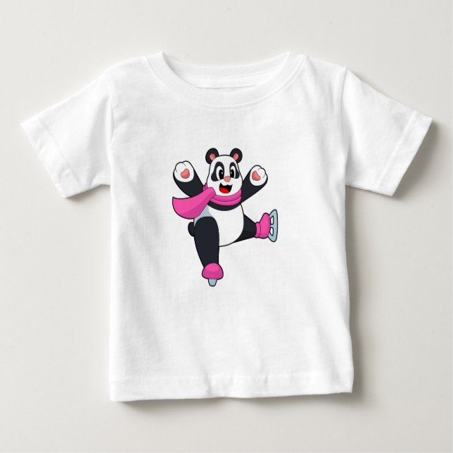 Panda Ice-skridskor T Shirt (Framsida)