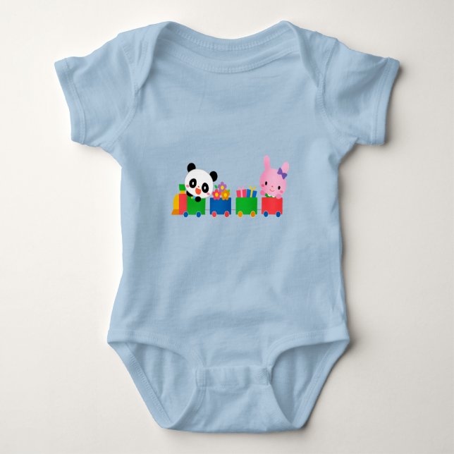 Panda-illustration Design Babyströja T Shirt (Framsida)