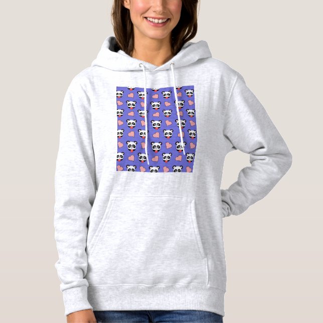 Panda illustration design Hoodie T Shirt (Framsida)