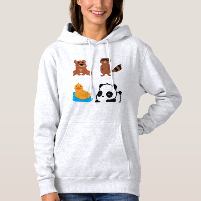 Panda illustration design Hoodie T Shirt (Framsida)