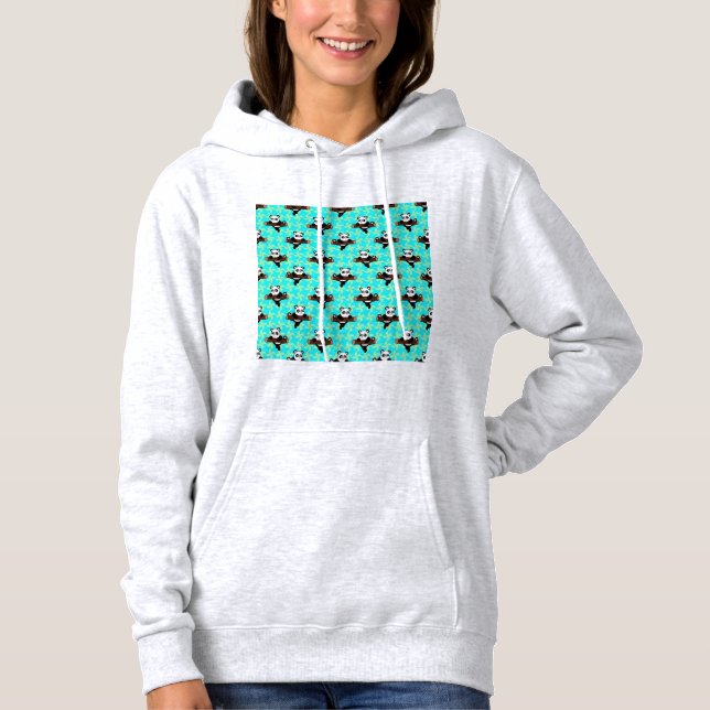 Panda illustration design Hoodie T Shirt (Framsida)
