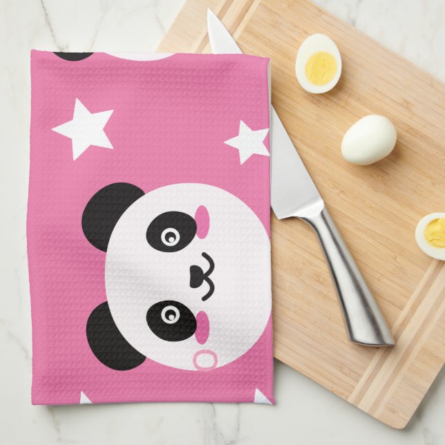 Panda-illustration Kökshandduk (Vikt i Fjärdedel)