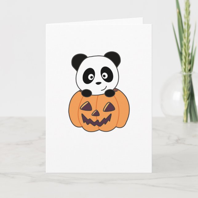 Panda in Pumpkin Sweet Pandas Happy halloween Kort (Framsida)