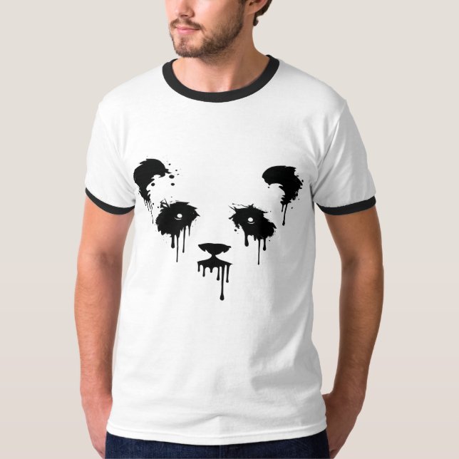 Panda Ink Drip Graphic Men's T-Shirt  (Framsida)