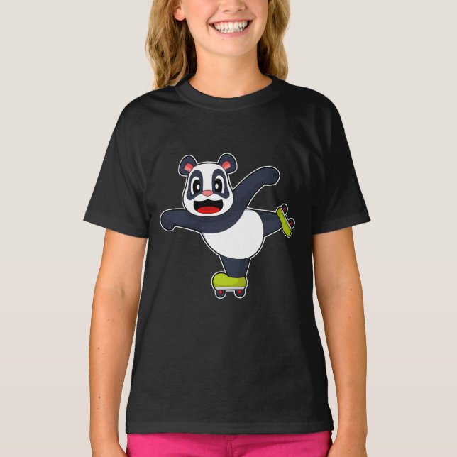 Panda Inline rullskridskor Rullskor T Shirt (Framsida)