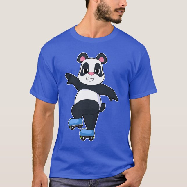 Panda Inline skating Inline skates Sports T Shirt (Framsida)