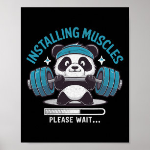 Panda Installations Muscles Vänta Weightlifter Poster