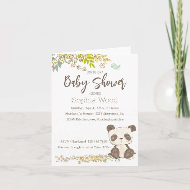 Panda Invitation Inbjudan (Framsida)