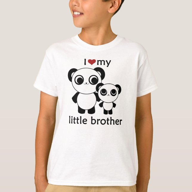 Panda - jag älskar min littebroder tee shirt (Framsida)