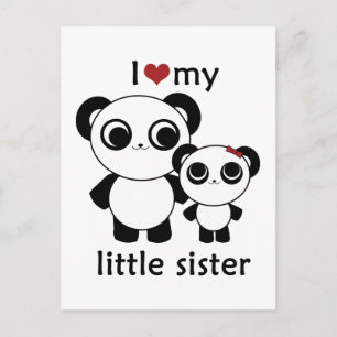 Panda - jag kärlek min lillasyster vykort
