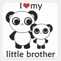 Panda - jag kärlek min lillebror - dekal
