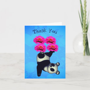 Panda Juggling Zinnias Flower Tack-kort Tack Kort