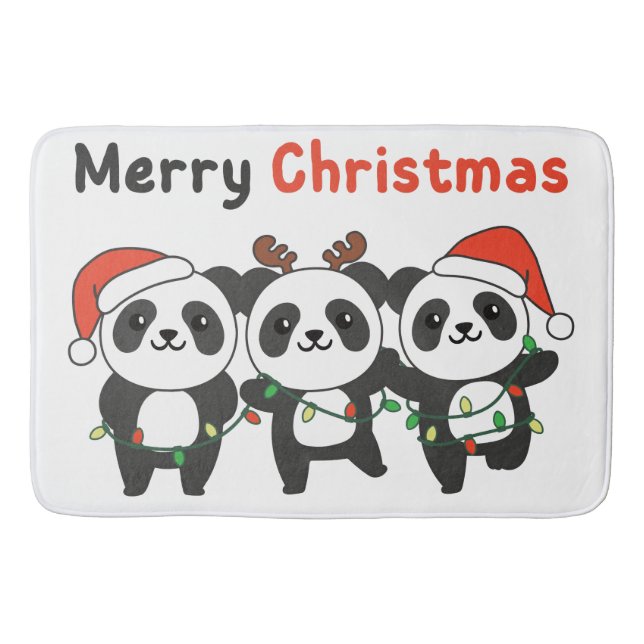 Panda jul Animals Pandas God jul Badrumsmatta (Framsidan)
