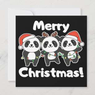 Panda jul djur Pandas God Jul önskningar Inbjudningar