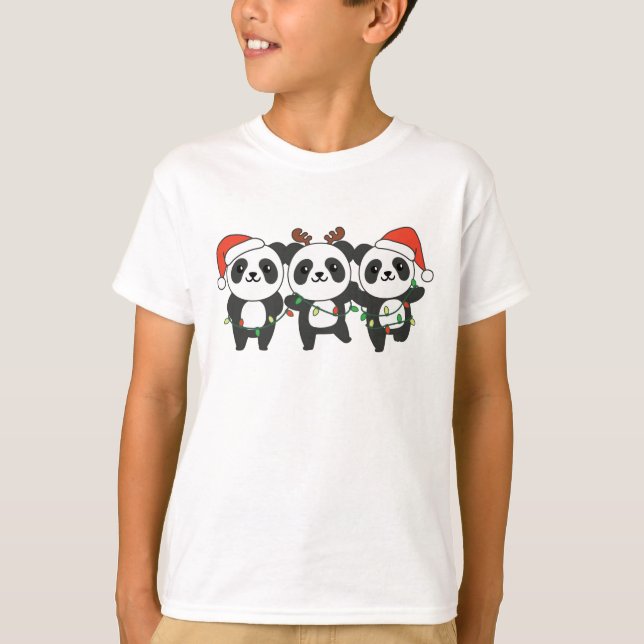 Panda Jul-juldjur Cute Pandas T Shirt (Framsida)