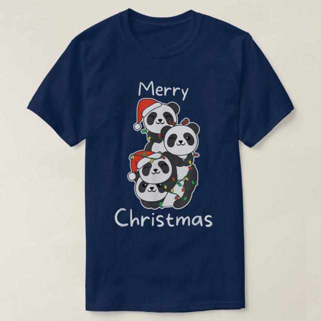 Panda jul Julgran Animals Cute Panda T Shirt (Design framsida)