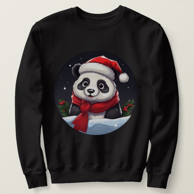 Panda-jul Lång Ärmad Tröja (Design framsida)