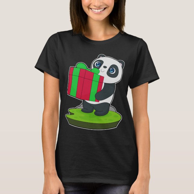 Panda jul Paket T Shirt (Framsida)