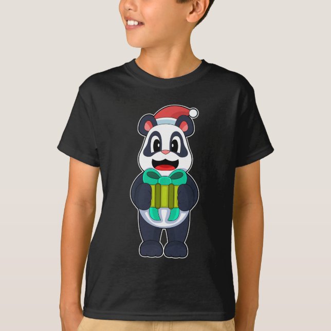Panda jul Santa hat T Shirt (Framsida)
