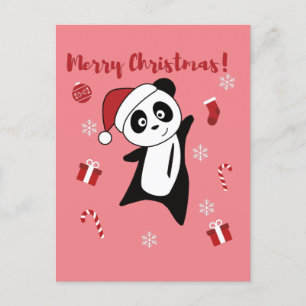 Panda jul snö vinter djur Pandas högtid Helg Vykort