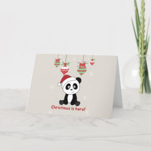 Panda jul snö vinter djur Pandas högtid Helgkort