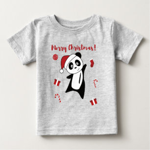 Panda jul Snö Winter Animals Pandas Baby T- T Shirt