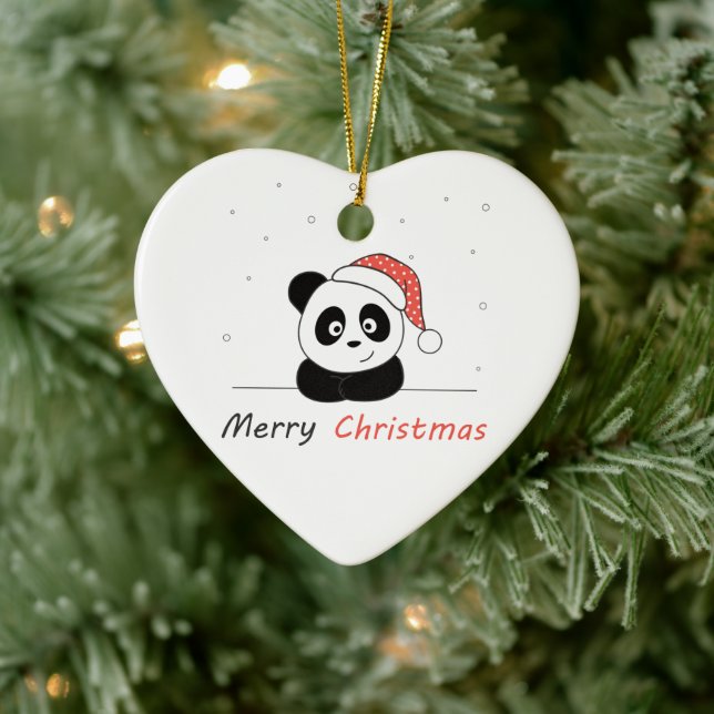 Panda jul Snö Winter Animals Pandas Ceramic Julgransprydnad Keramik (Träd)