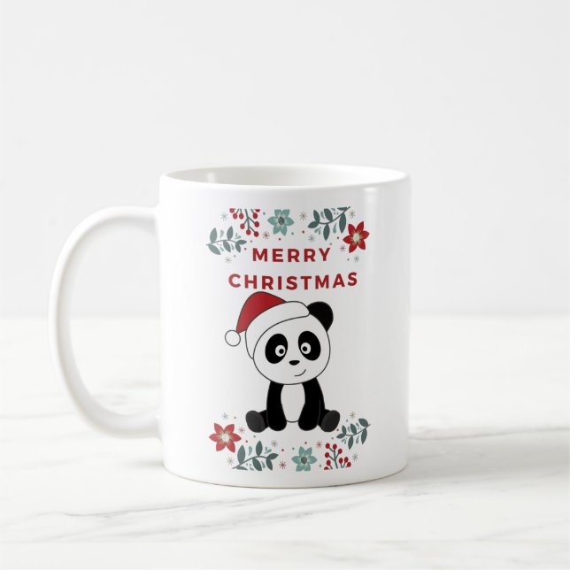 Panda jul Snö Winter Animals Pandas Coffee  Kaffemugg (Vänster)