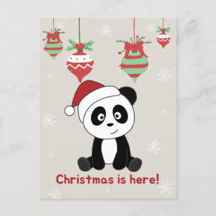 Panda jul Snö Winter Animals Pandas Helgdag Helg Vykort