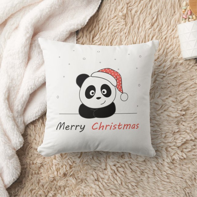 Panda jul Snö Winter Animals Pandas Kudde (Filt)