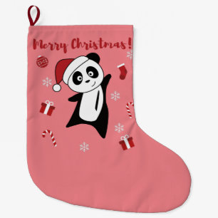 Panda jul Snö Winter Animals Pandas Large C Stor Julstrumpa
