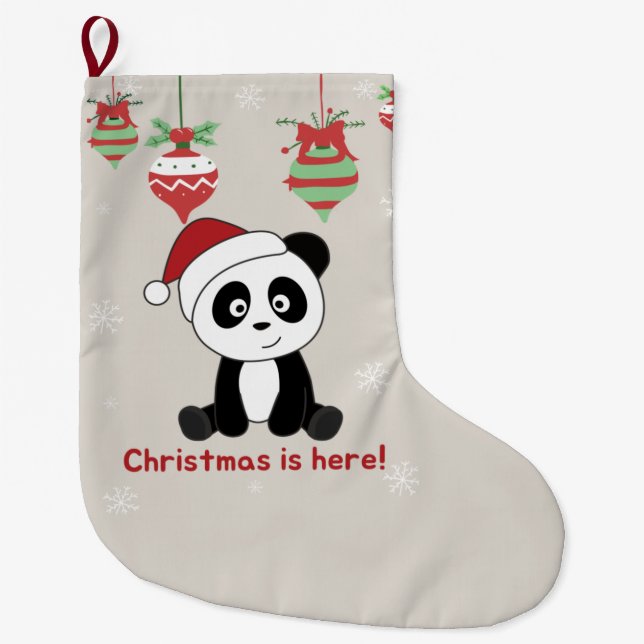 Panda jul Snö Winter Animals Pandas Large C Stor Julstrumpa (Framsidan)