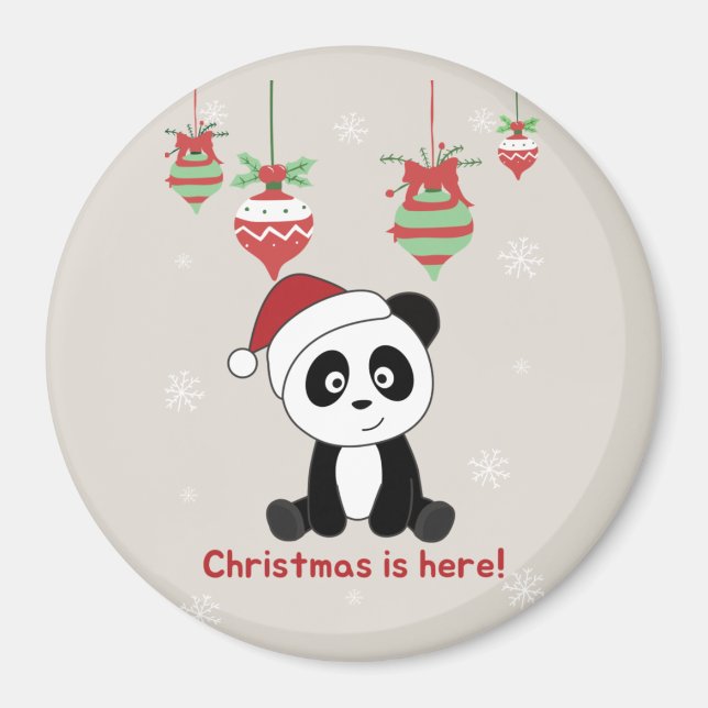 Panda jul Snö Winter Animals Pandas Magnet (Framsidan)