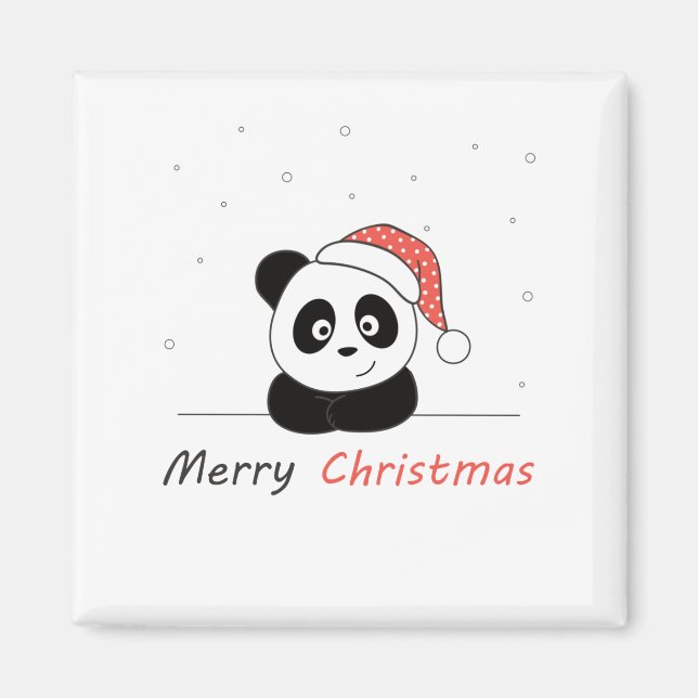 Panda jul Snö Winter Animals Pandas Magnet (Framsidan)