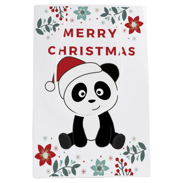 Panda jul Snö Winter Animals Pandas Medium  (Framsidan)
