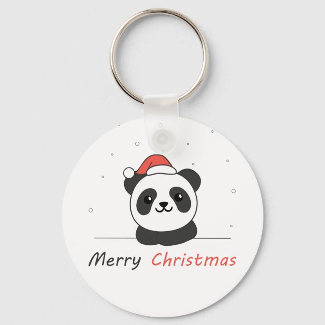Panda jul Snö Winter Animals Pandas Nyckelring (Framsida)