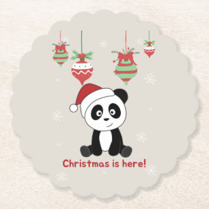 Panda jul Snö Winter Animals Pandas Papper C Underlägg Papper