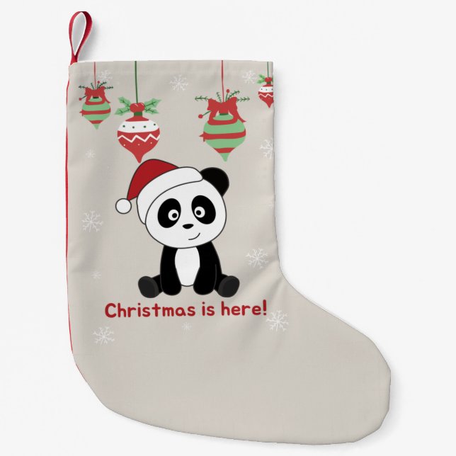 Panda jul Snö Winter Animals Pandas Small C Liten Julstrumpa (Framsidan)