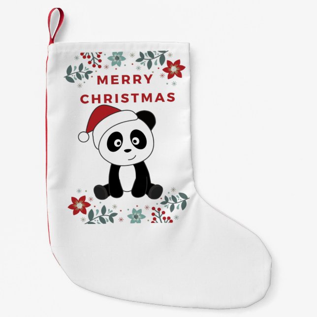 Panda jul Snö Winter Animals Pandas Small C Liten Julstrumpa (Framsidan)